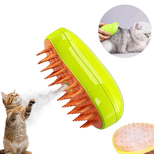 Multifunctional 3 in 1 Rechargeable Pet Hair Massage Cat Brush Steamy Comb Dog Self Cleaning Brush Misty Cat Spray Steam Brush